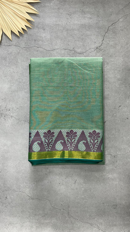 Soft Cotton Saree (GREEN)