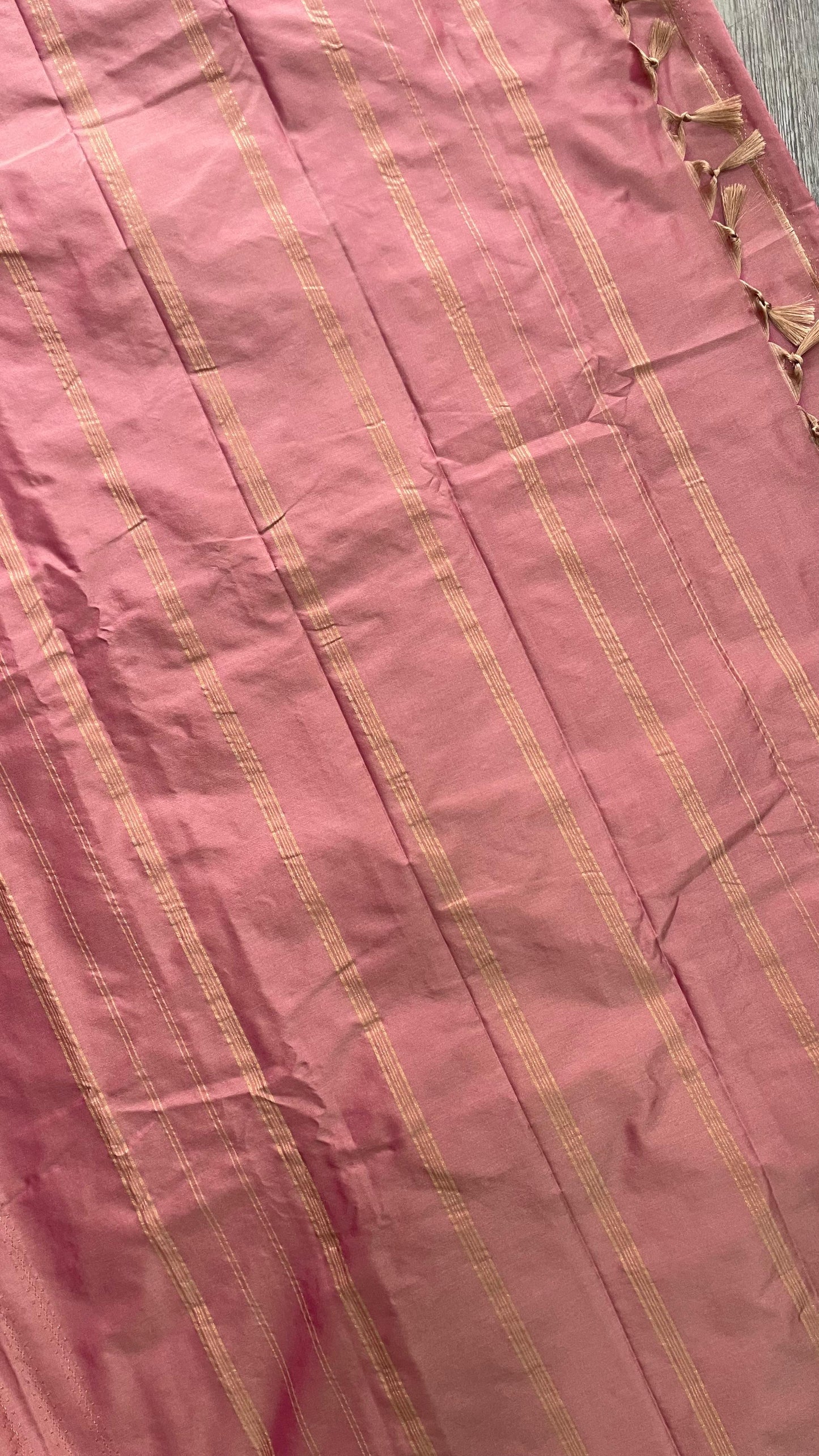 Semi Silk Saree with all over Zari Lines (ONION PINK)