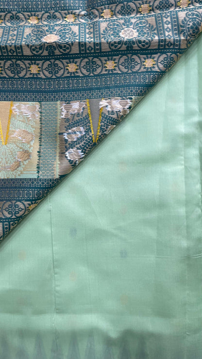 Semi Silk Saree with all over Buttas (PISTA GREEN)