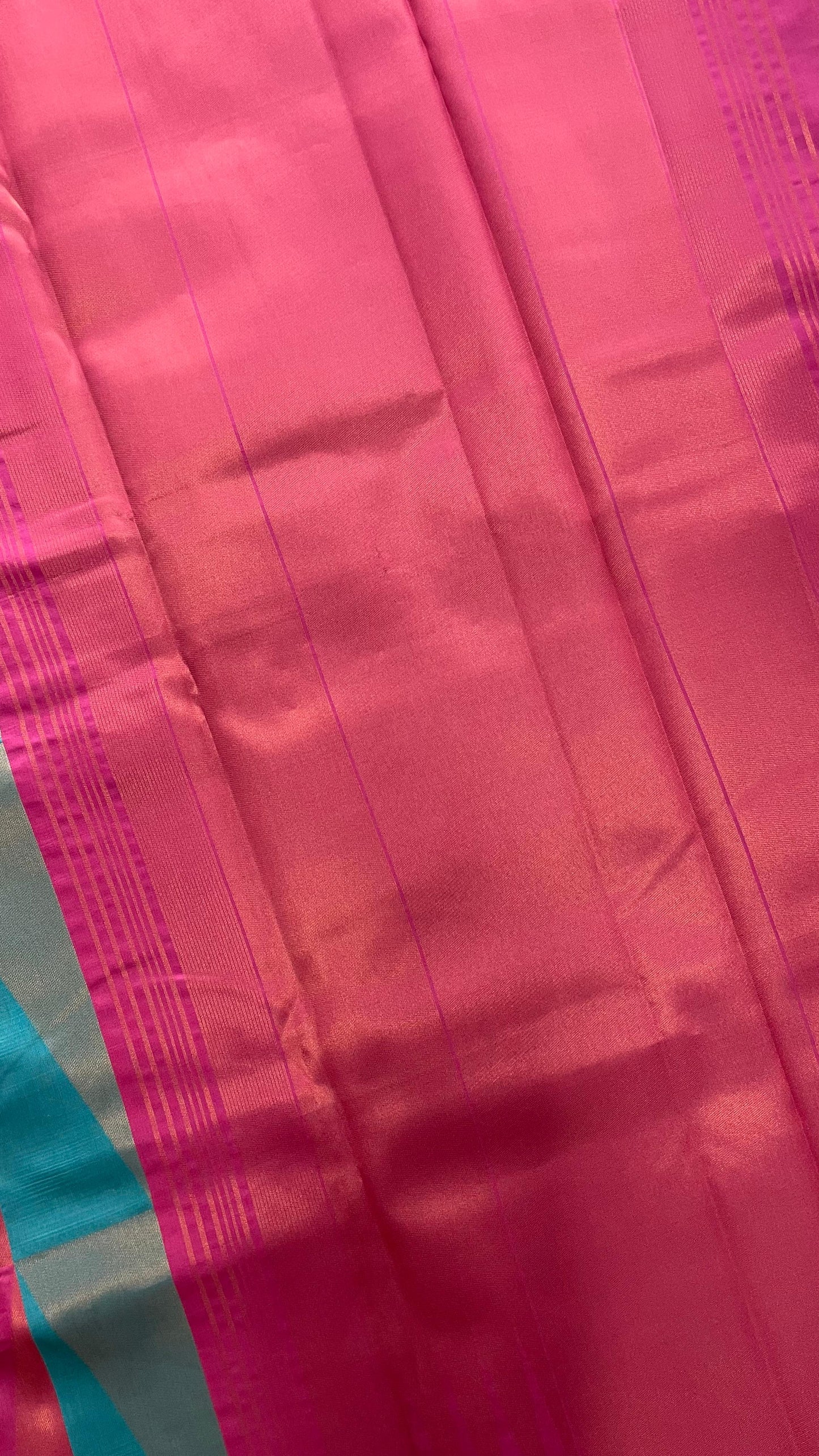 Semi Silk Saree with Geometric Pattern (MULTICOLOUR)