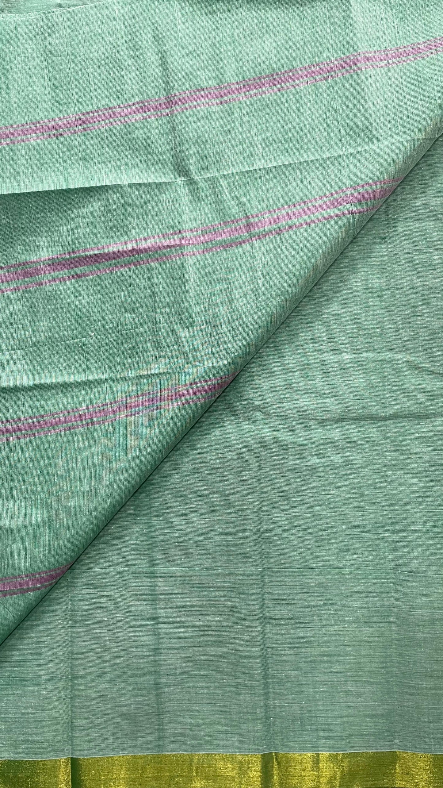 Soft Cotton Saree (GREEN)