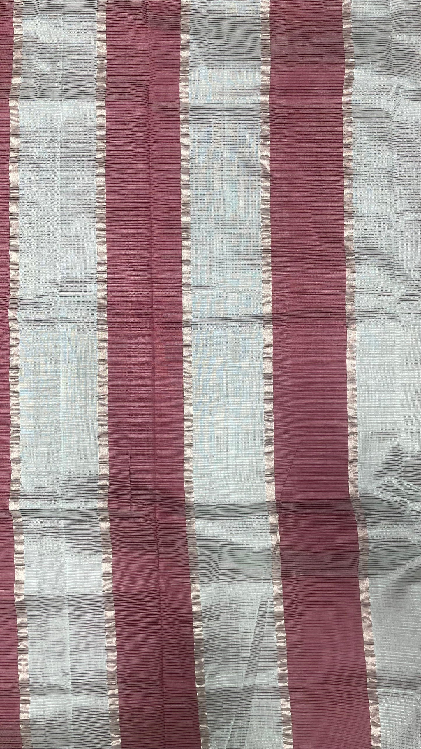 Handwoven Mangalagiri Semi Silk Cotton Saree (MINT GREEN & MAROON)