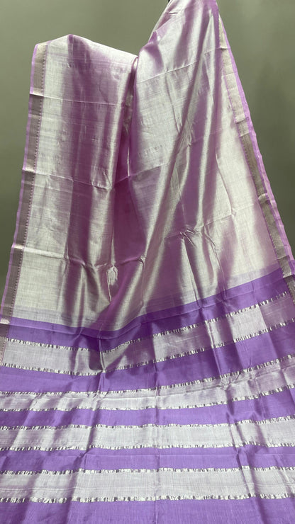Handwoven Mangalagiri Semi Silk Cotton Saree (LILAC & PURPLE)
