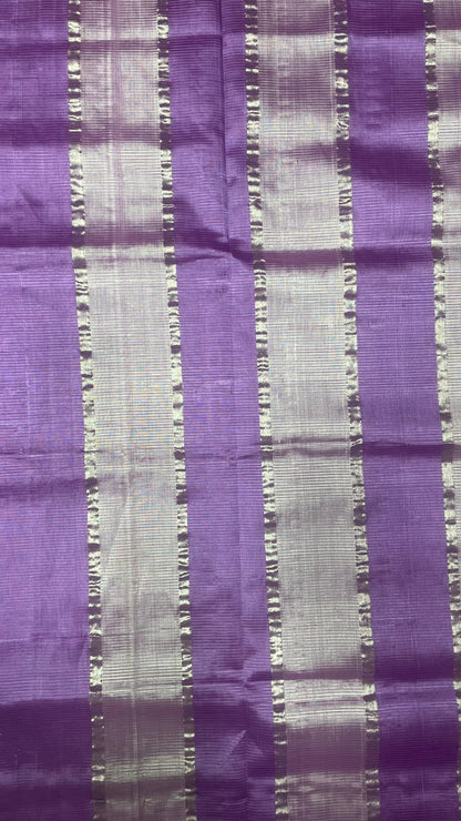Handwoven Mangalagiri Semi Silk Cotton Saree (LILAC & PURPLE)