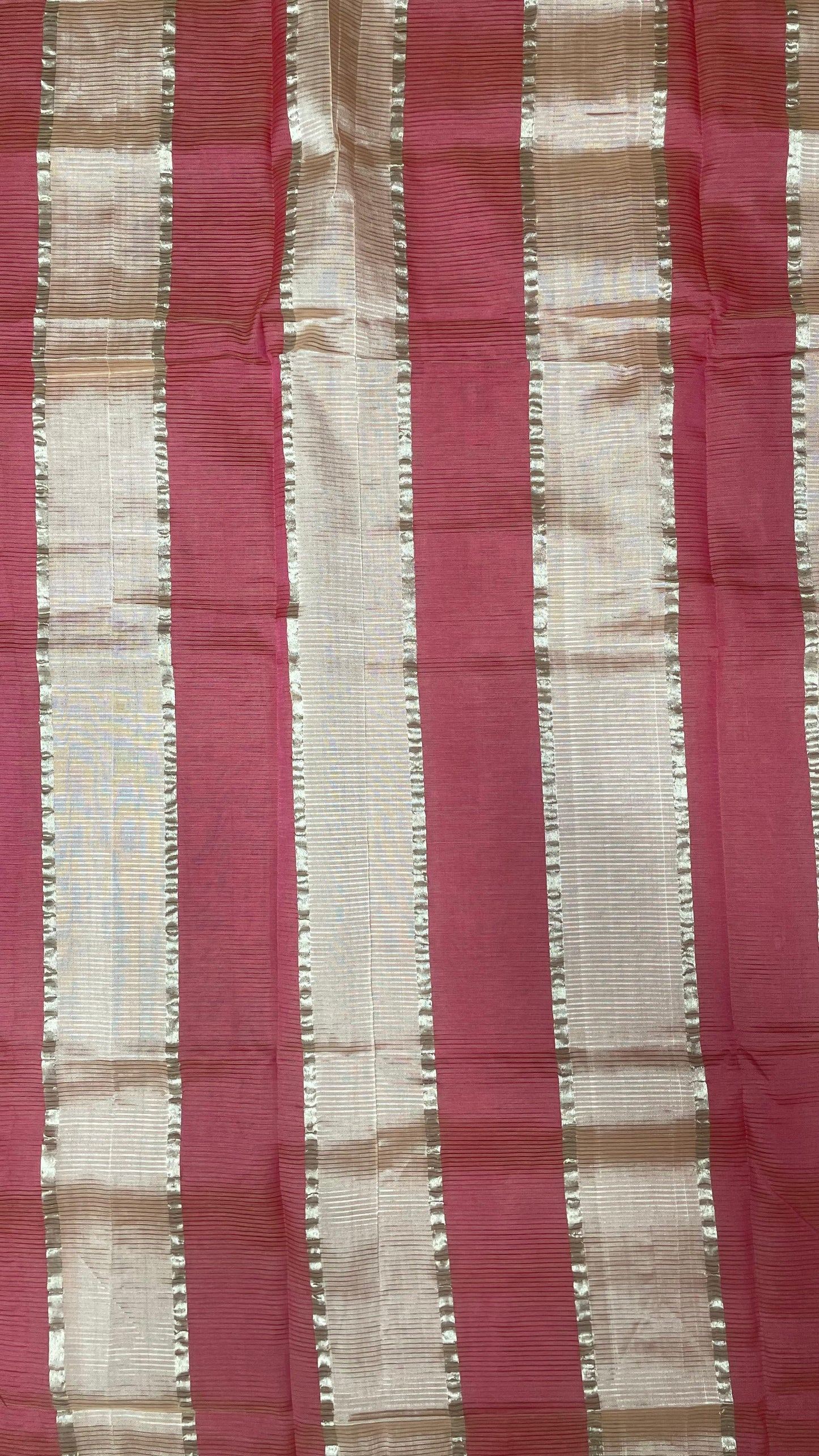 Handwoven Mangalagiri Semi Silk Cotton Saree (SPICY PINK & DARK PINK)