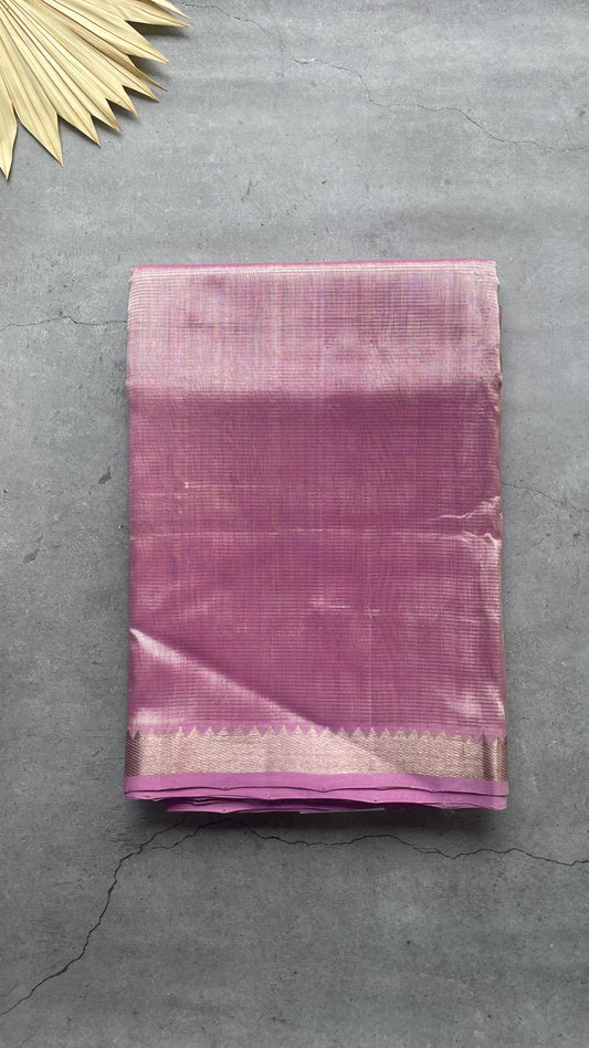 Handwoven Mangalagiri Semi Silk Cotton Saree (LILAC & PURPLE)