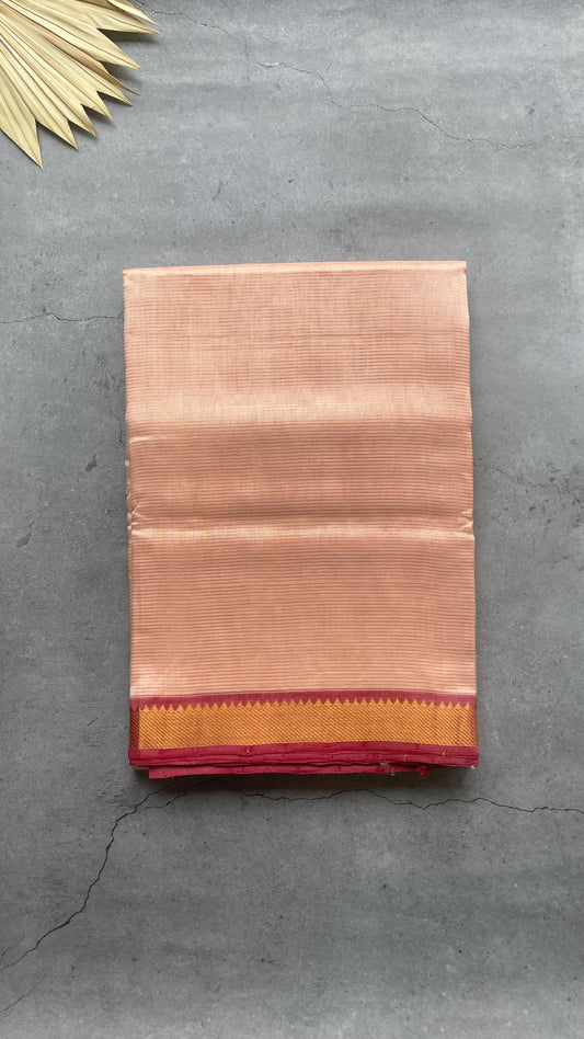 Handwoven Mangalagiri Semi Silk Cotton Saree (PALACE LIGHT PINK & DARK PINK)