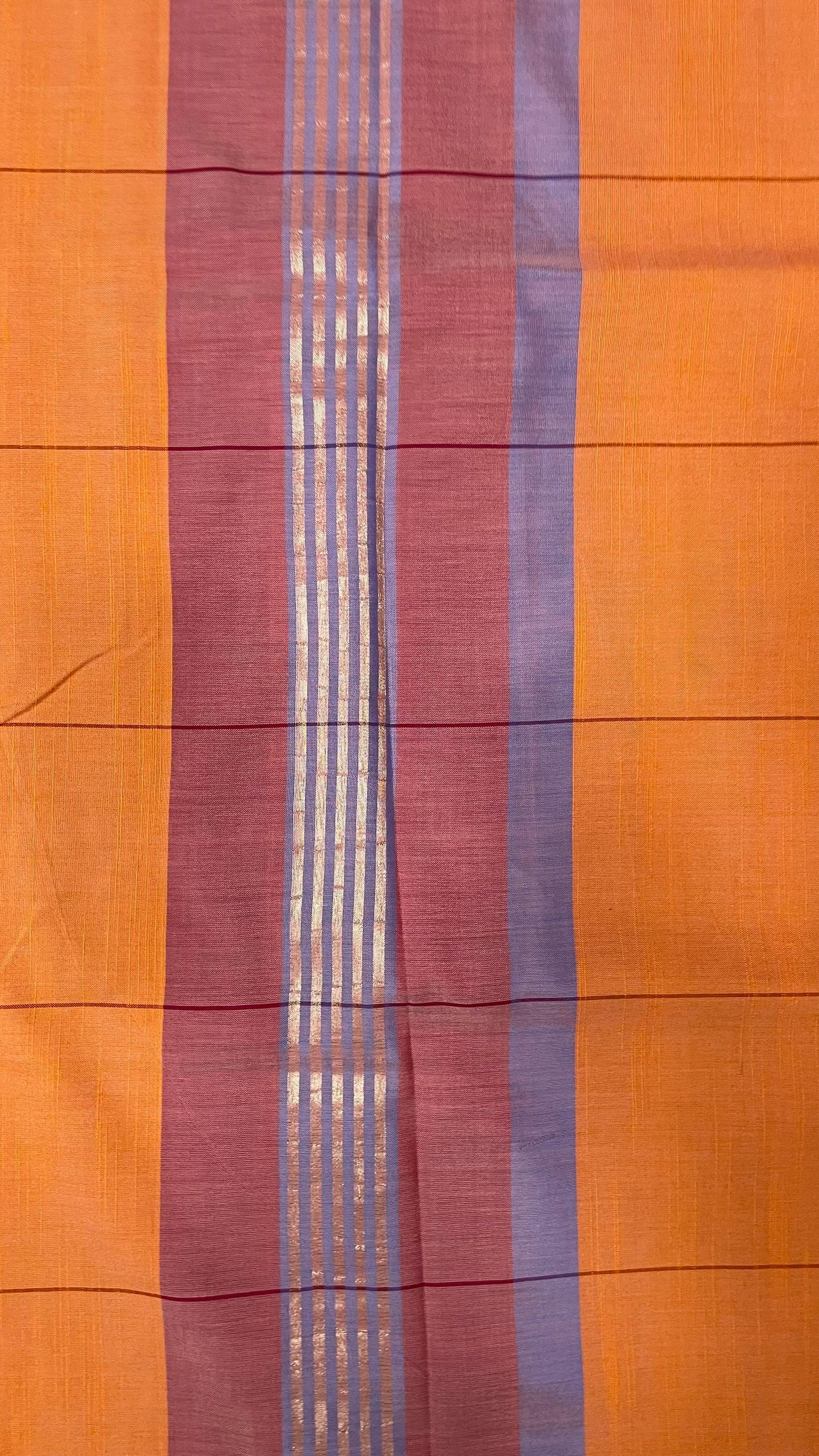 Premium Handwoven Soft Silk Jamdani Saree (PURPLE & ORANGE)