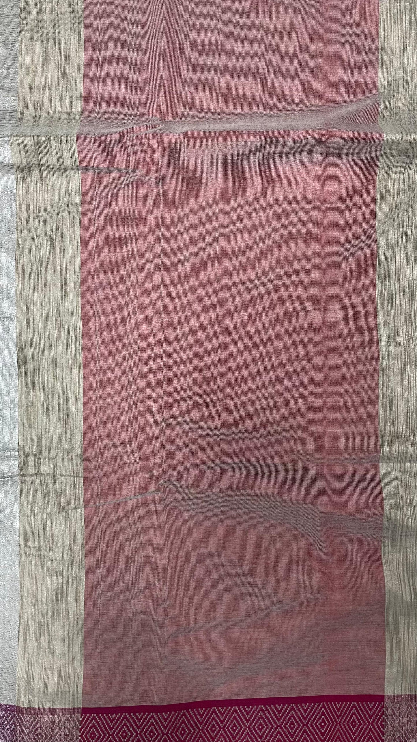 Premium Handwoven Soft Silk Saree with Tissue Zari (LIGHT MAROON)