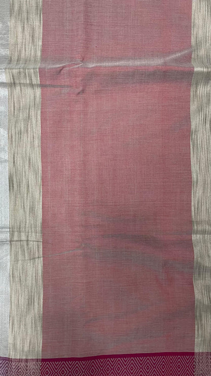 Premium Handwoven Soft Silk Saree with Tissue Zari (LIGHT MAROON)