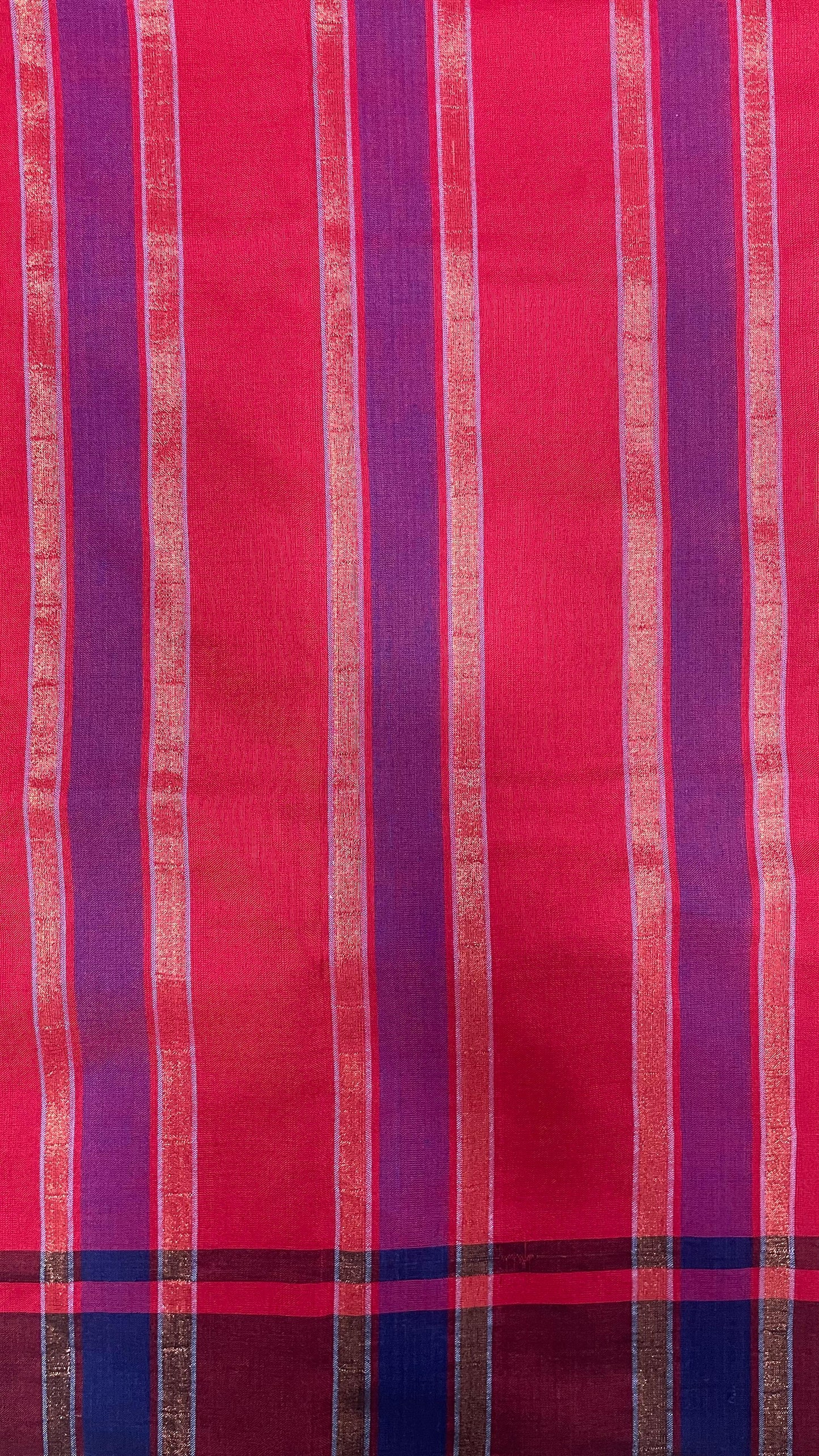 Premium Handwoven Soft Silk Saree with Zari Stripes (RED)