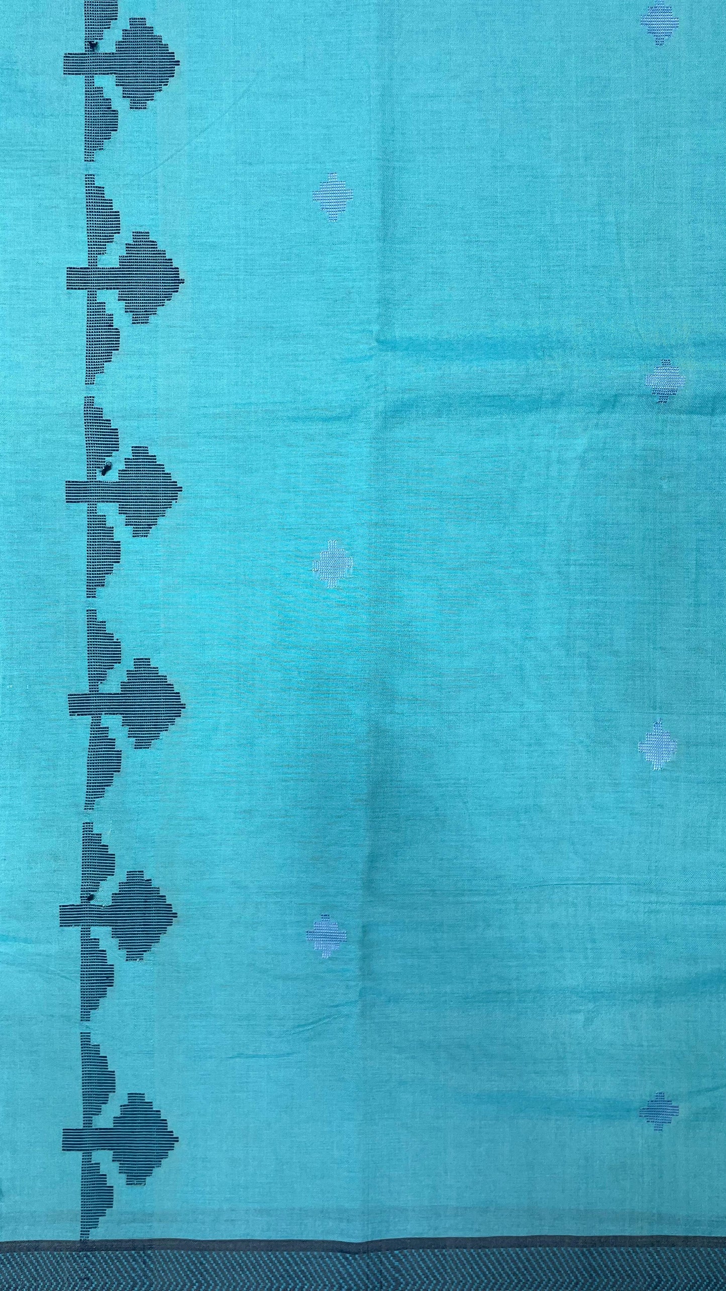 Premium Handwoven Soft Silk Jamdani Saree (LIGHT BLUE)