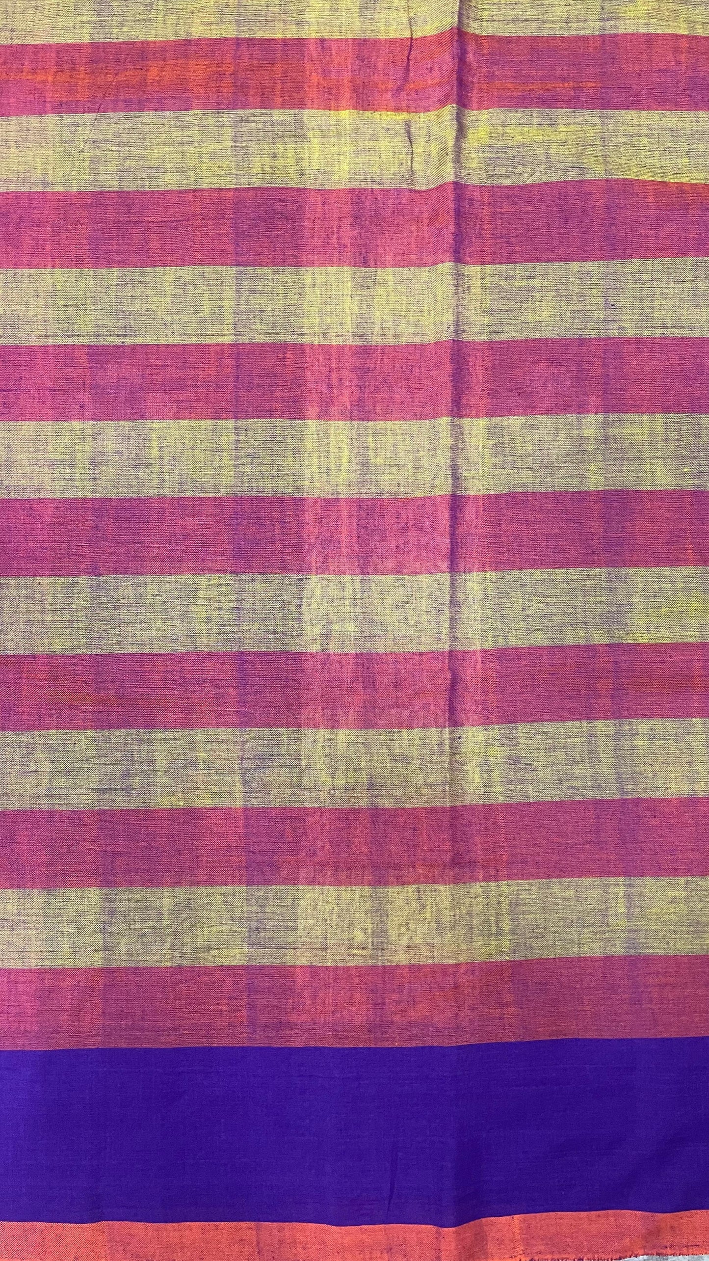 Premium Handwoven Soft Silk Checks Jamdani Saree (YELLOW & ORANGE)