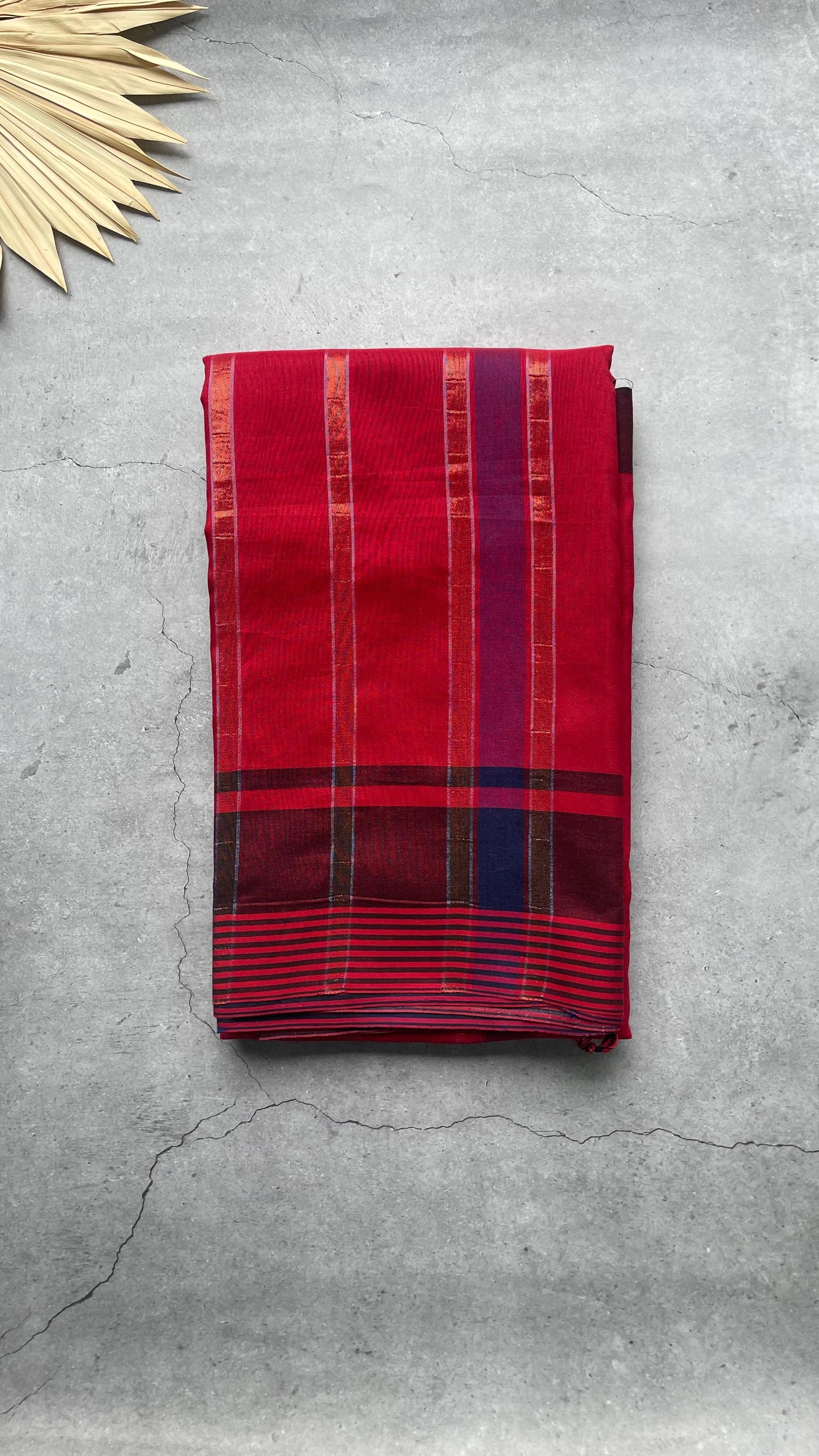 Premium Handwoven Soft Silk Saree with Zari Stripes (RED)