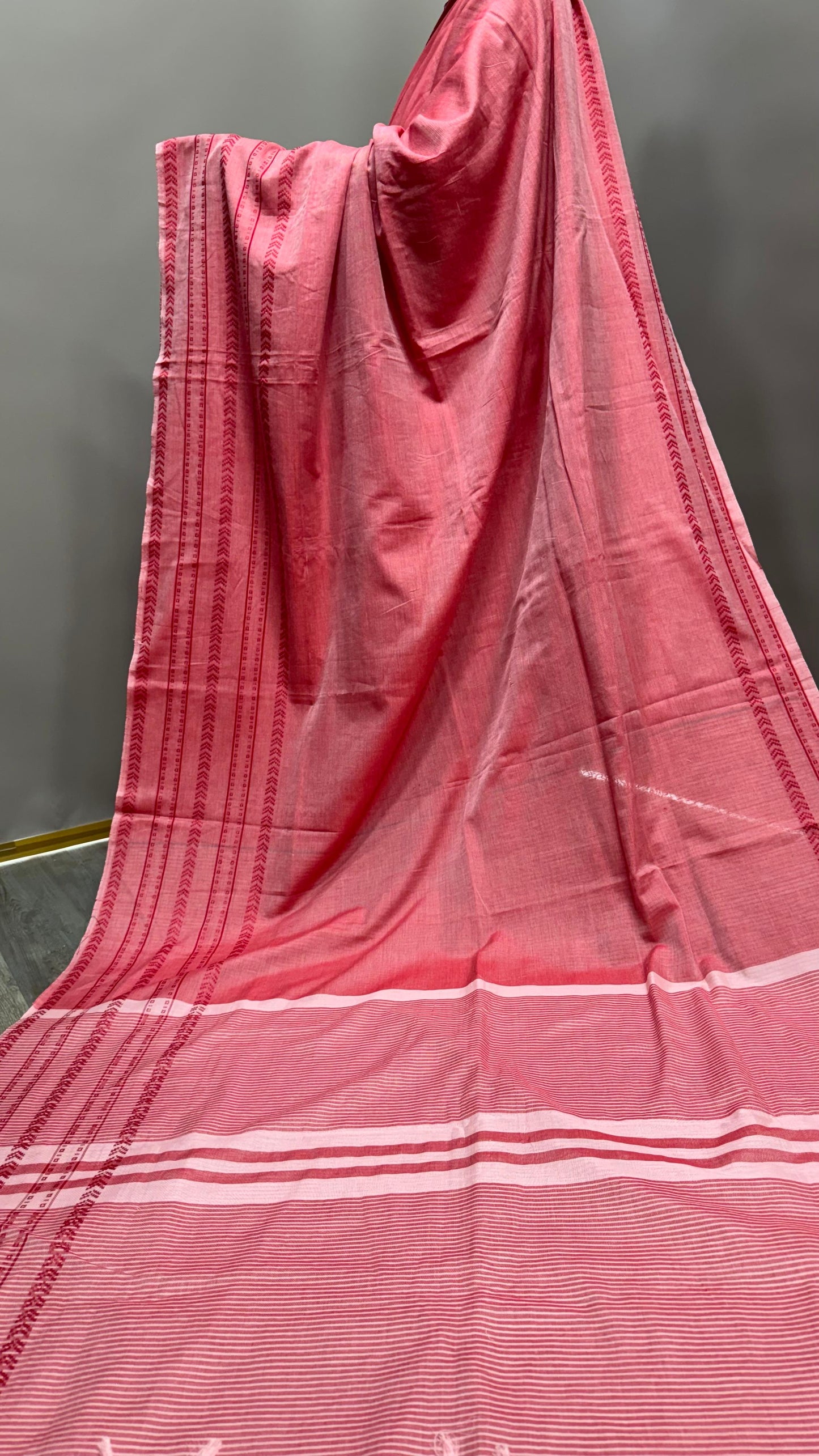 Premium Handwoven Soft Silk Saree (PALE RED)