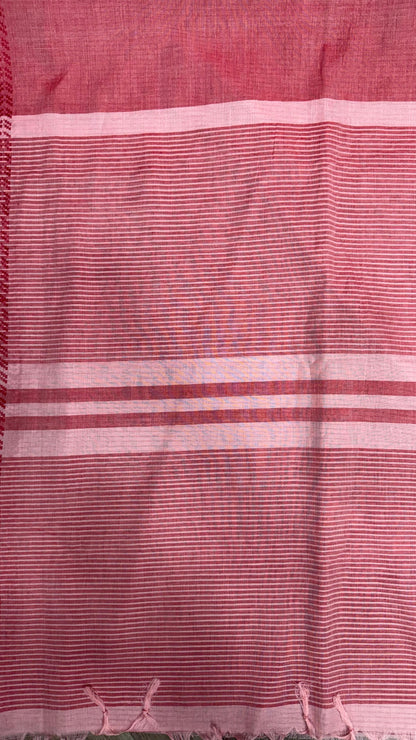 Premium Handwoven Soft Silk Saree (PALE RED)