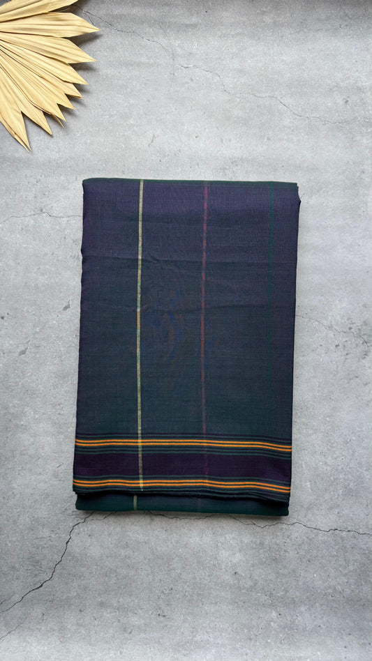 Premium Handwoven Cotton Jamdani Saree (PEACOCK GREEN)