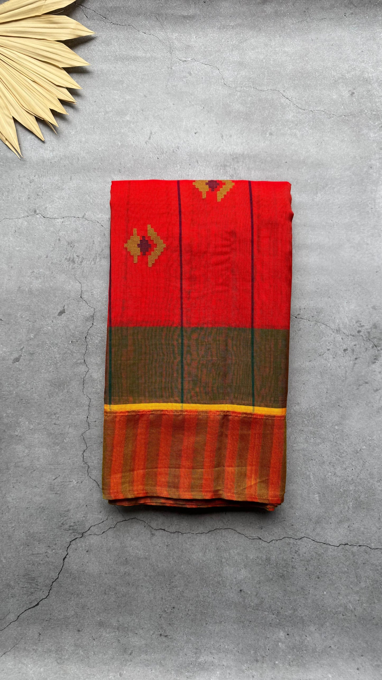 Premium Handwoven Soft Silk Jamdani Saree (DEEP RED)