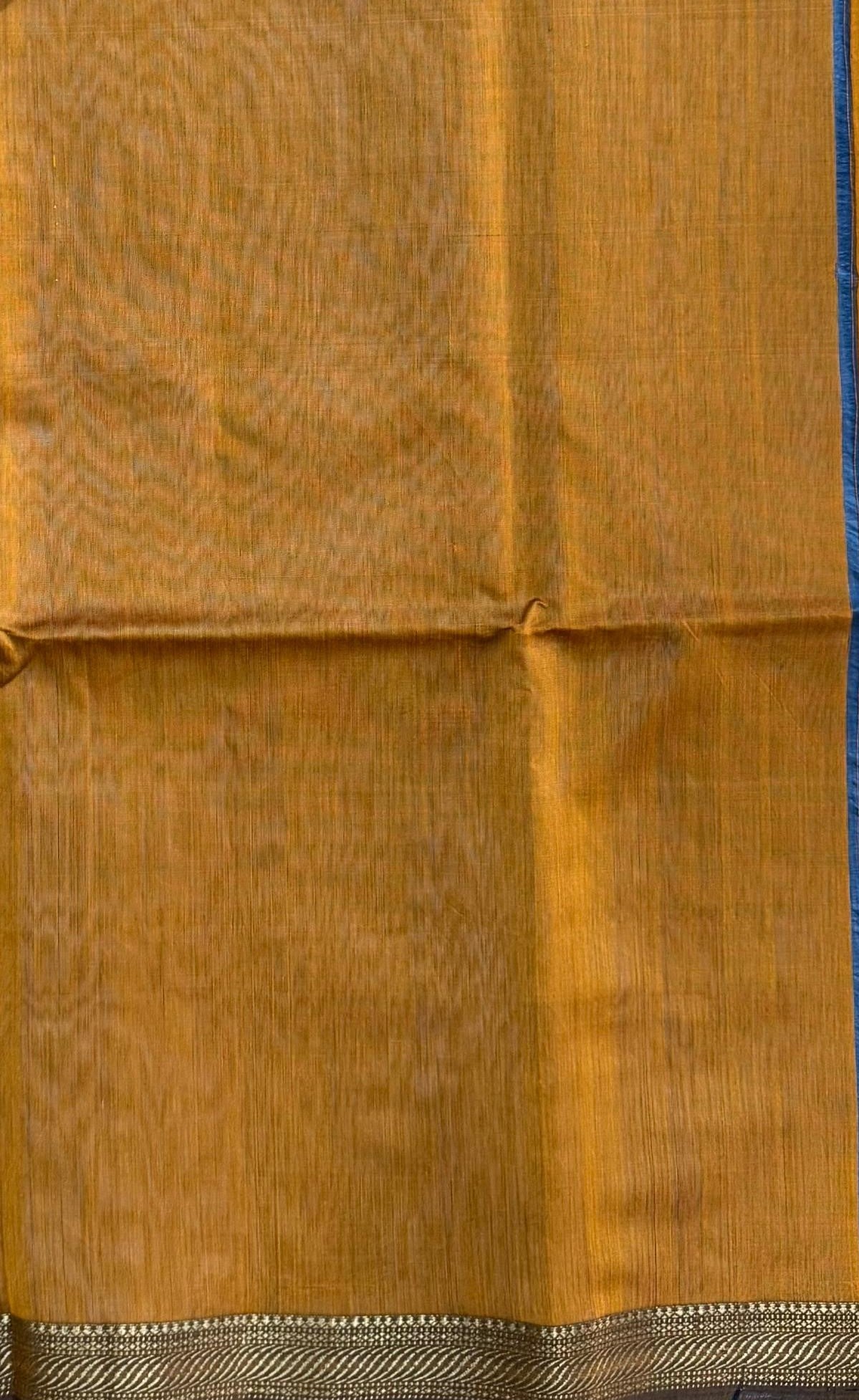 Handwoven Maheshwari Silk Cotton Saree (STEEL GREY & ORANGE)