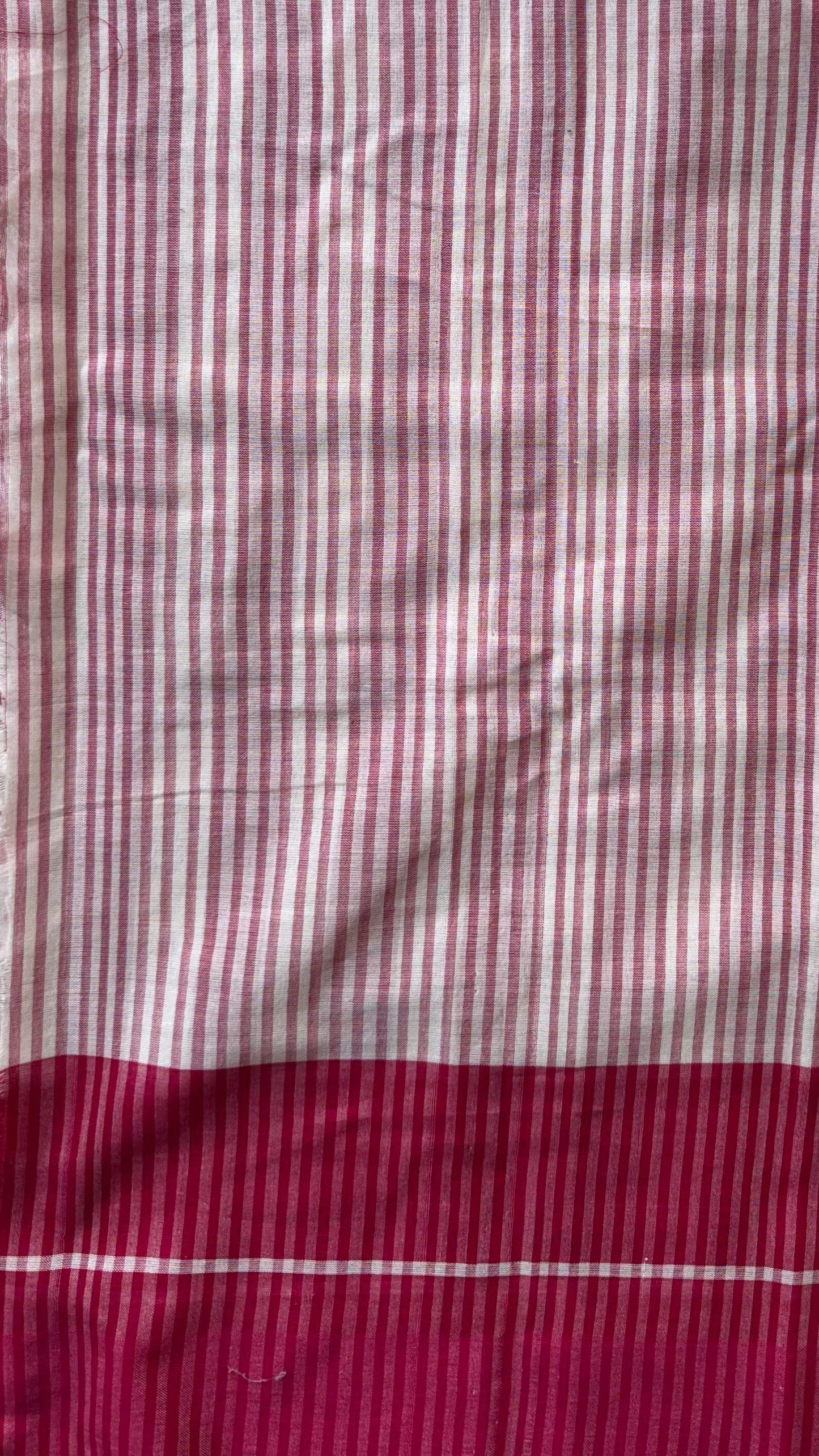 Premium Handloom Soft Cotton Saree (PINK)