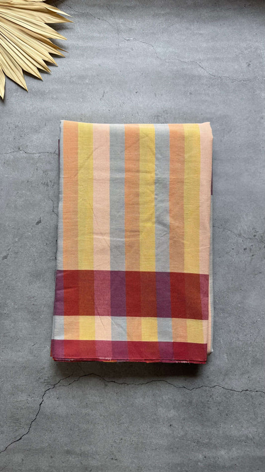 Premium Handwoven Soft Cotton Saree (MULTICOLOUR)