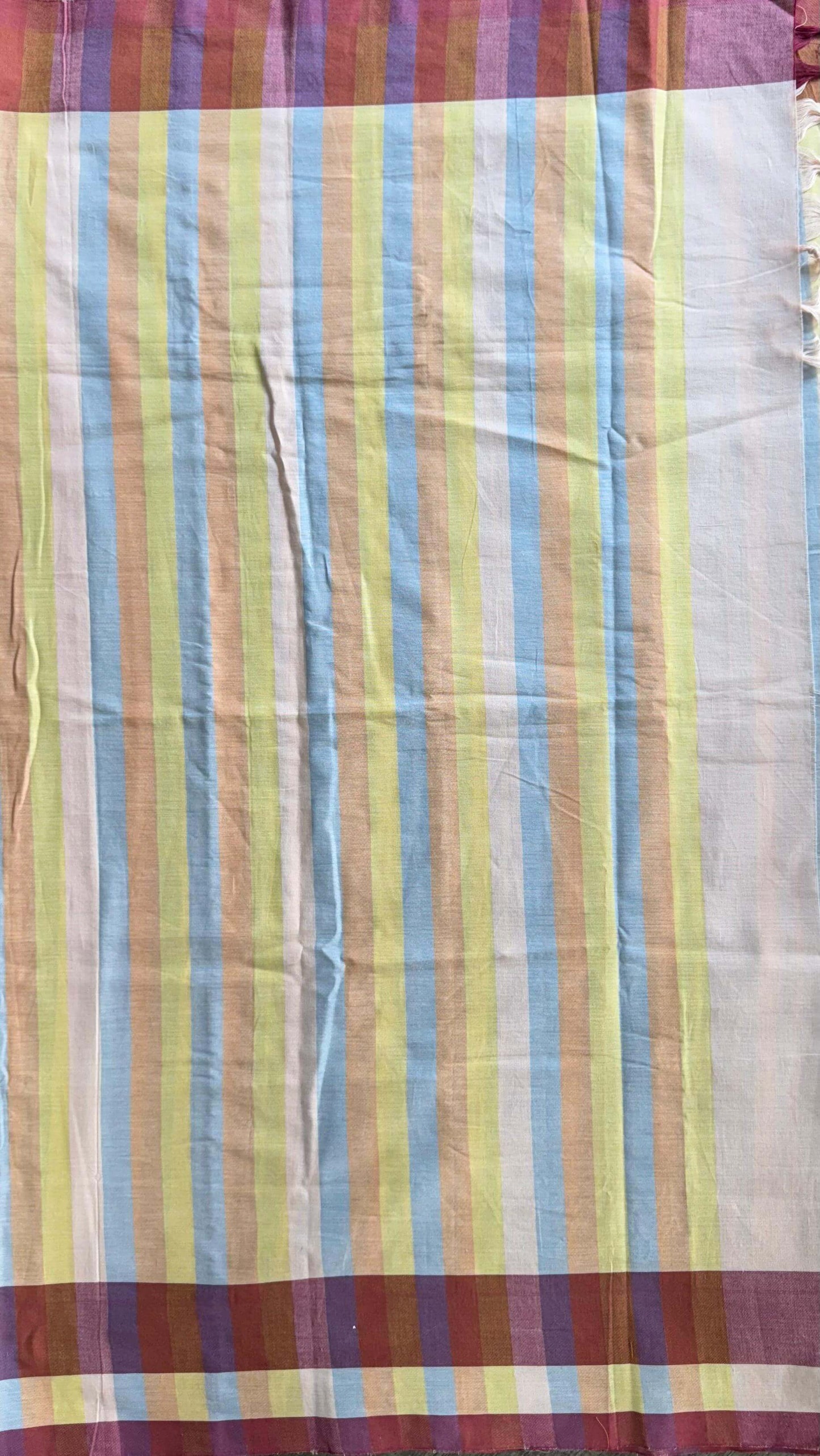 Premium Handwoven Soft Cotton Saree (MULTICOLOUR)