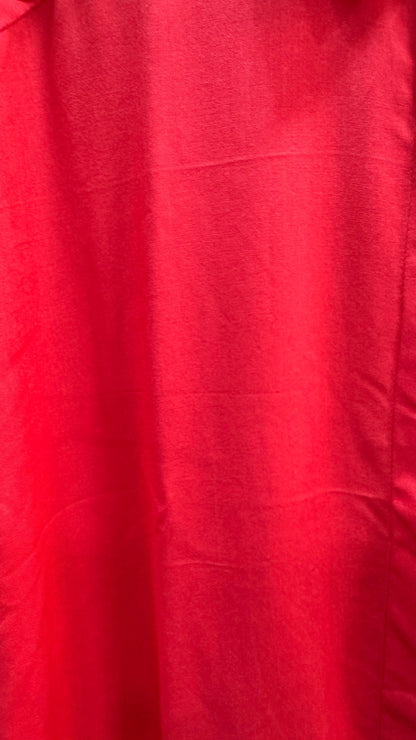 Collared Boxy Fit Solid Shirt for Women (FIERY RED)