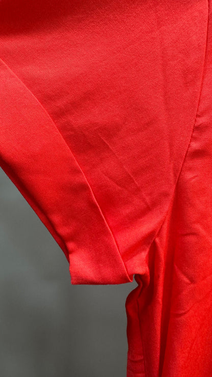 Collared Boxy Fit Solid Shirt for Women (FIERY RED)