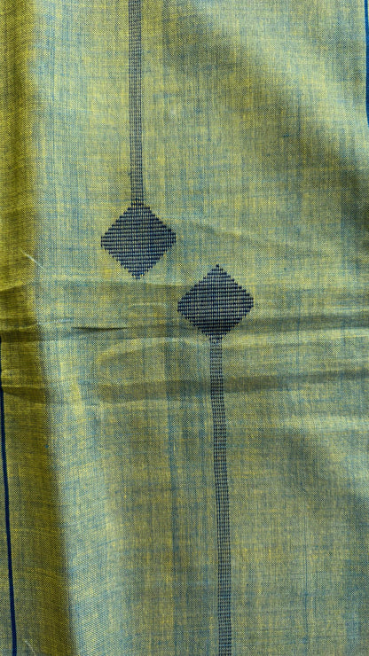 Premium Handwoven Soft Silk Cotton Jamdani Saree (BALI GREEN)