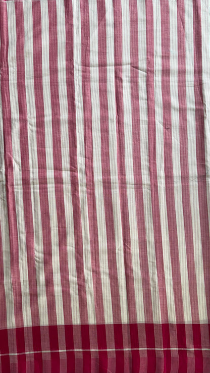 Premium Handwoven Soft Cotton Saree (LEMONADE PINK)