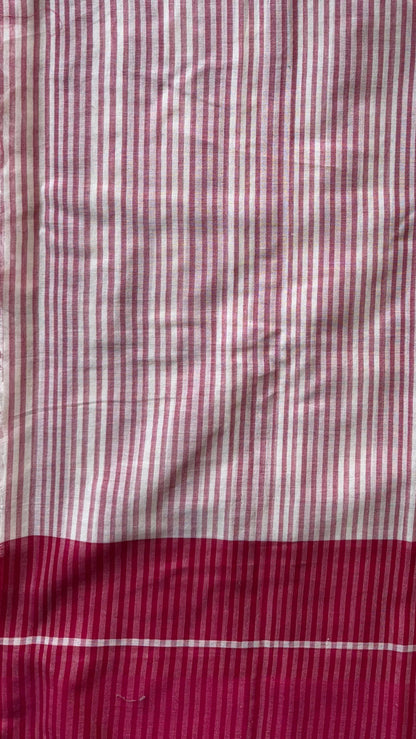 Premium Handwoven Soft Cotton Saree (LEMONADE PINK)
