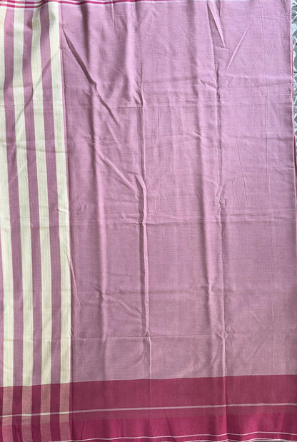 Premium Handwoven Soft Cotton Saree (LEMONADE PINK)