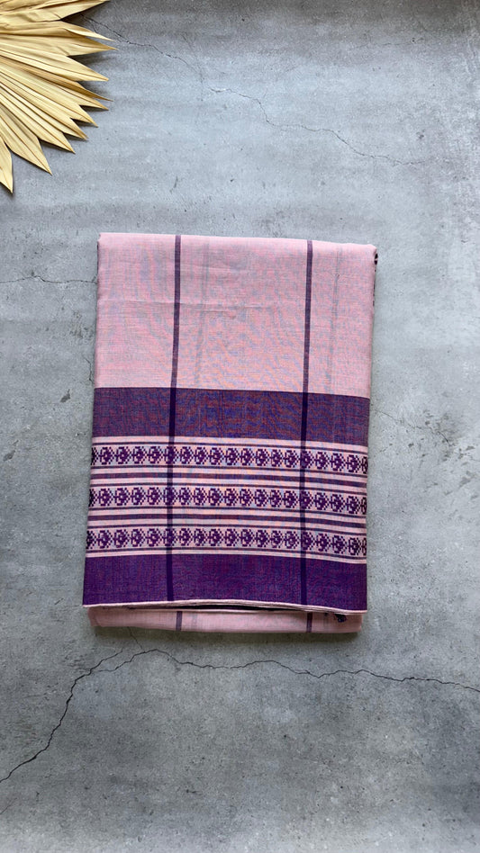 Premium Handwoven Soft Cotton  Saree (LILAC)