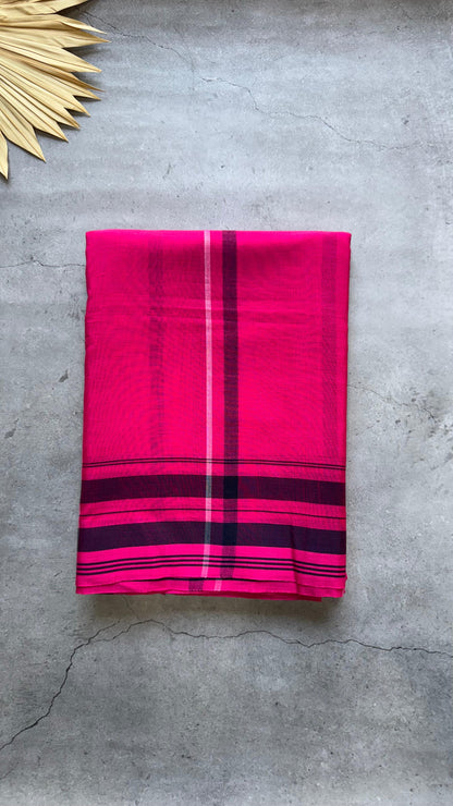 Premium Handwoven Soft Cotton Jamdani Saree (FUCHSIA PINK)