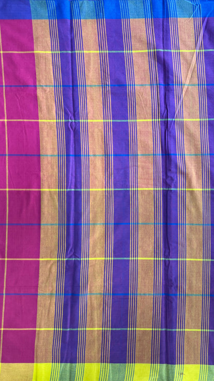 Premium Handwoven Soft Cotton Saree (HOT PINK)