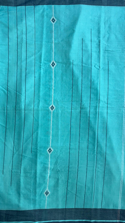 Premium Handwoven Soft Cotton Jamdani Saree (LIGHT BLUE)