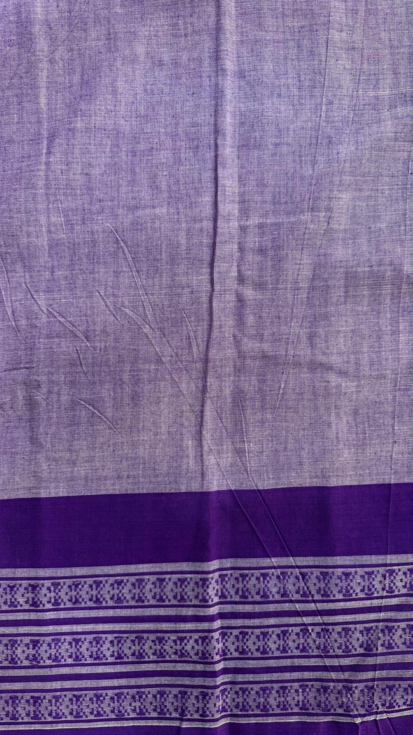 Premium Handwoven Soft Cotton  Saree (LILAC)