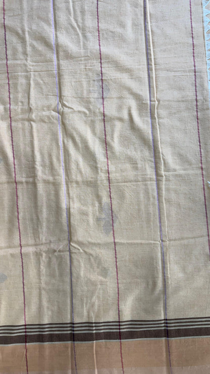 Premium Handwoven Soft Cotton Jamdani Saree (BEIGE)