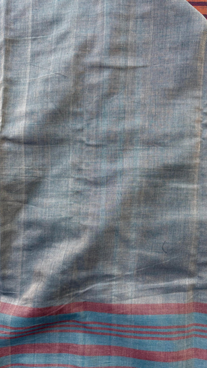 Premium Handwoven Soft Cotton Jamdani Saree (RUSTIC BROWN