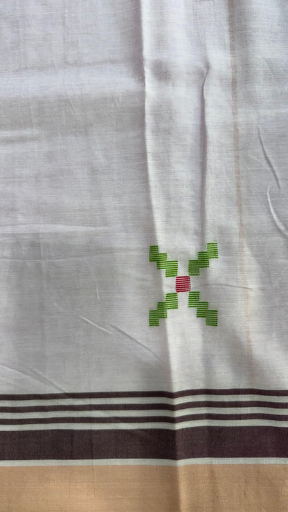 Premium Handwoven Soft Cotton Jamdani Saree (THISTLE PURPLE)