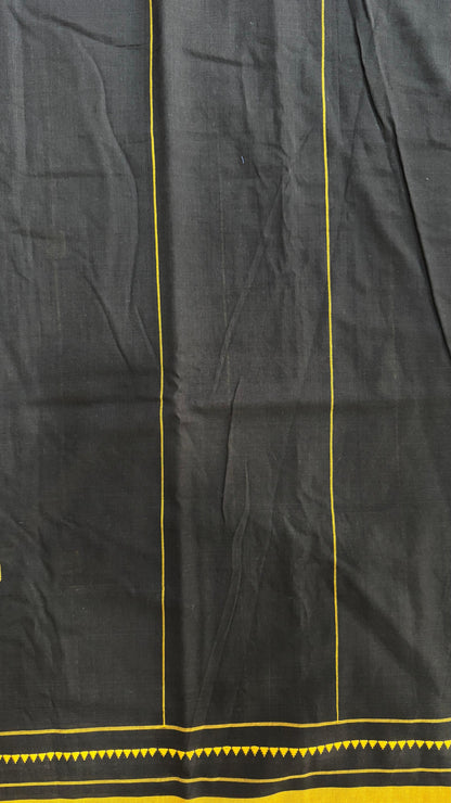 Premium Handwoven Soft Cotton Jamdani Saree (RICH BLACK)