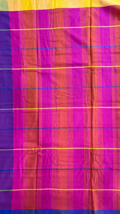 Premium Handwoven Soft Cotton Saree (EMINENCE PURPLE)