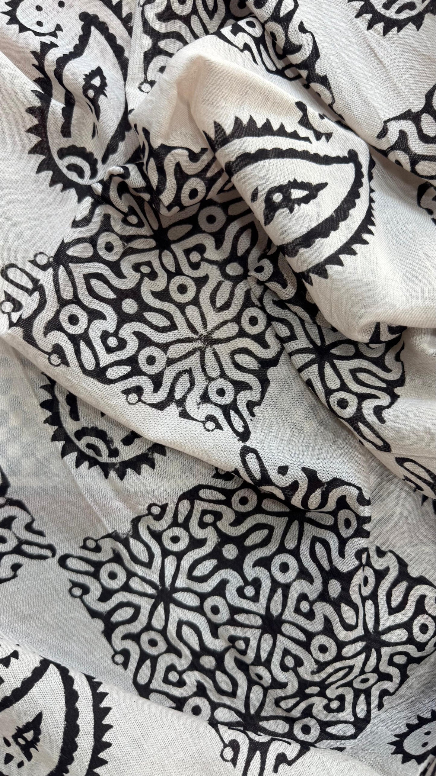 Soft Block Printed Mulmul Cotton Salwar Suit with Dupatta (BEIGE & PINK)