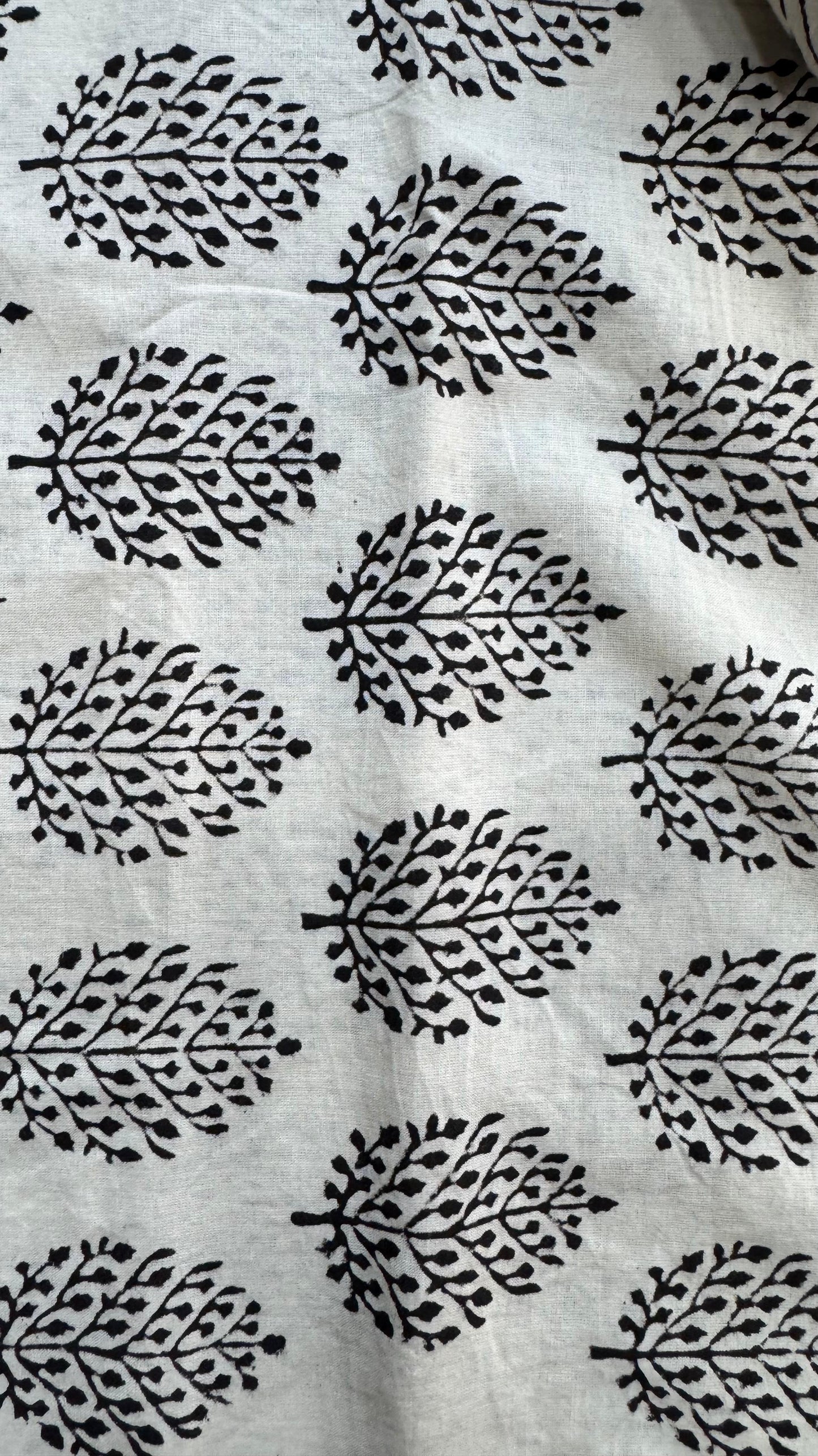 Soft Block Printed Mulmul Cotton Salwar Suit with Dupatta (BEIGE & BLACK)