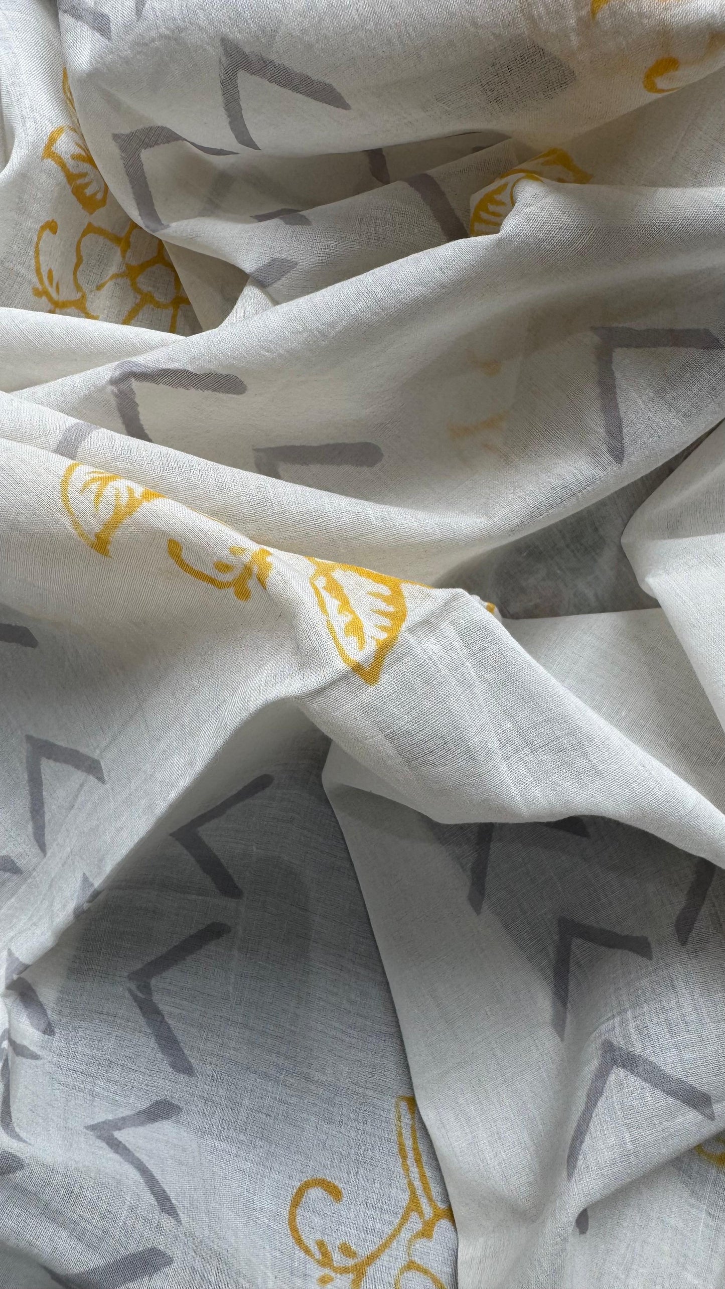 Soft Block Printed Mulmul Cotton Salwar Suit with Dupatta (GREY MULTICLOUR)
