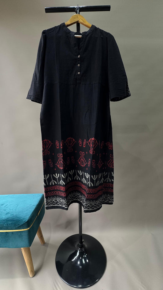 Soft Cotton Kurti (BLACK)