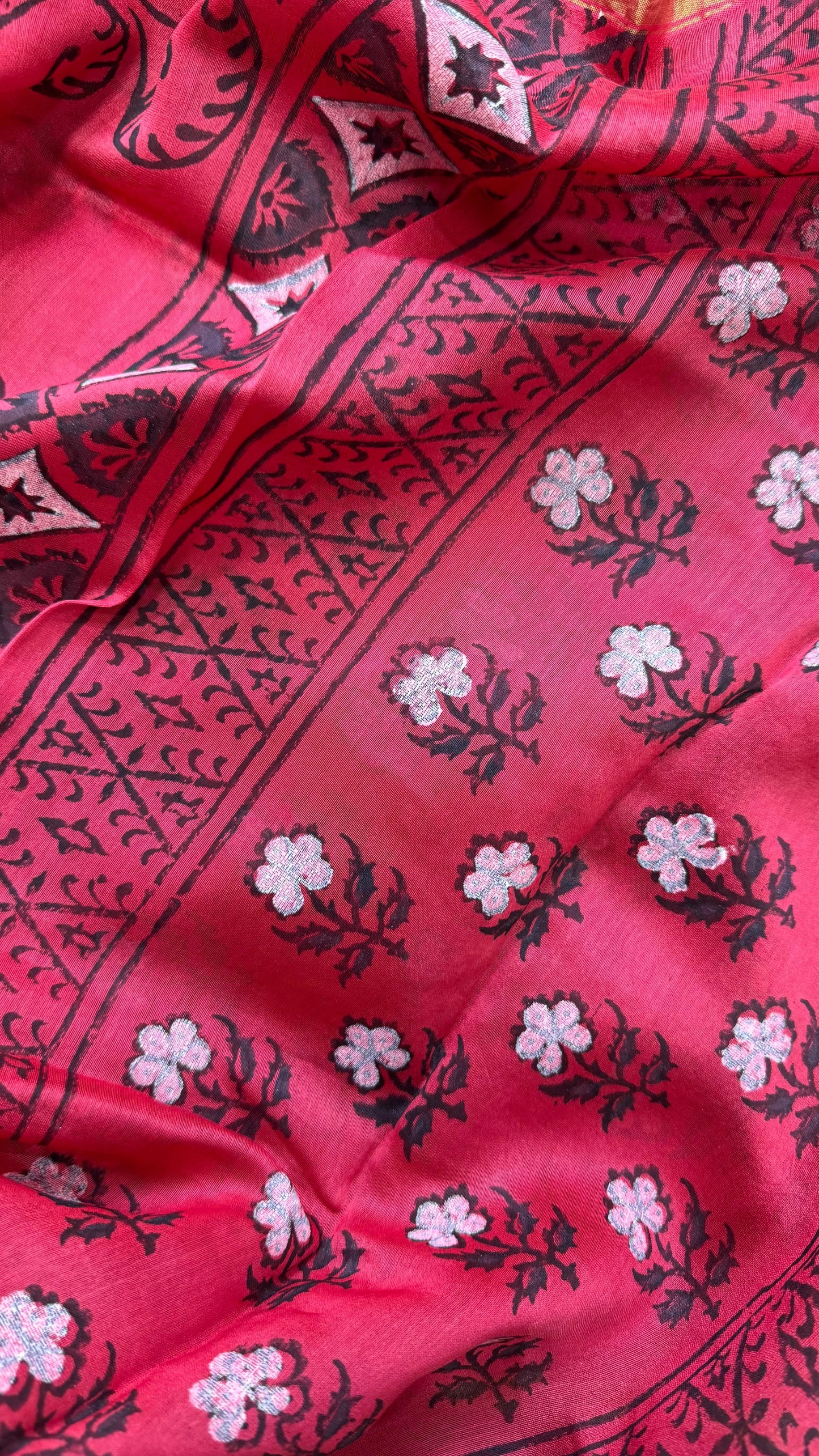 Maheshwari Silk Cotton Salwar Suit (RED)