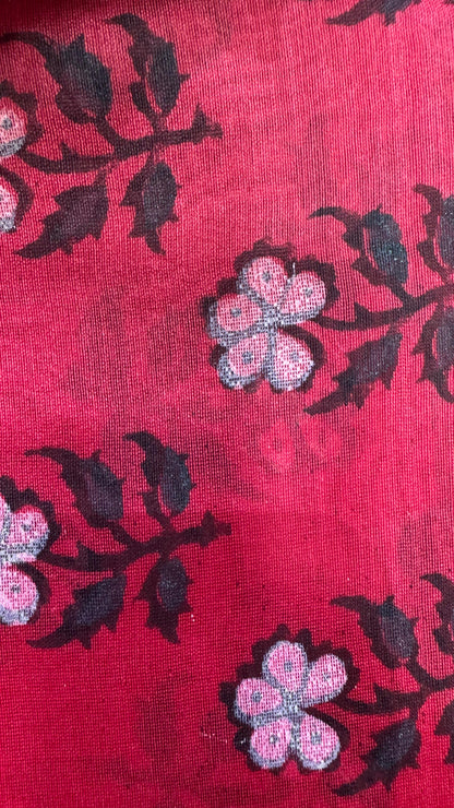 Maheshwari Silk Cotton Salwar Suit (RED)