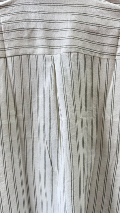 Collared Boxy Fit Stripe Shirt for Women (GREEN)