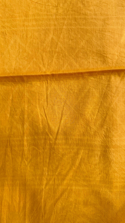 Soft Block Printed  Mulmul Cotton Saree (YELLOW)